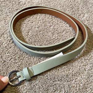 Women’s Green Belt with Silver Buckle Size L NWOT